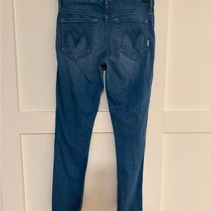 MOTHER high waisted looker blue skinnys